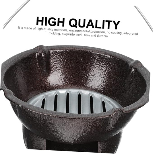 MERRYHAPY Cast Iron Charcoal Furnace 7.87 Inch Portable Barbecue Stove Multifunctional Outdoor Heating and Tea Cooking Iron Stove for Camping Fishing