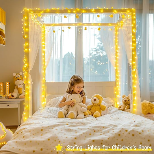 JMEXSUSS 99Ft Christmas Lights for Bedroom, 300 LED String Lights Indoor | Twinkle Lights Outdoor Waterproof Clear Wire, 8 Modes Classroom Lights Plug in for Christmas Tree Bedroom Xmas Decor