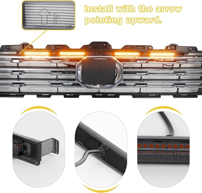 Amber Led Grills Light for 6th gen Toyota 4Runner Limited 2025 | 2027 2026 Grille Grill Lights Accessories