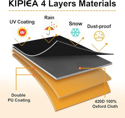 Kipiea Outdoor Furniture Covers Waterproof, 420D Heavy-Duty Patio Furniture Set Covers, No Tears Anti UV No Fading(138" L x 103" W x 36" H)