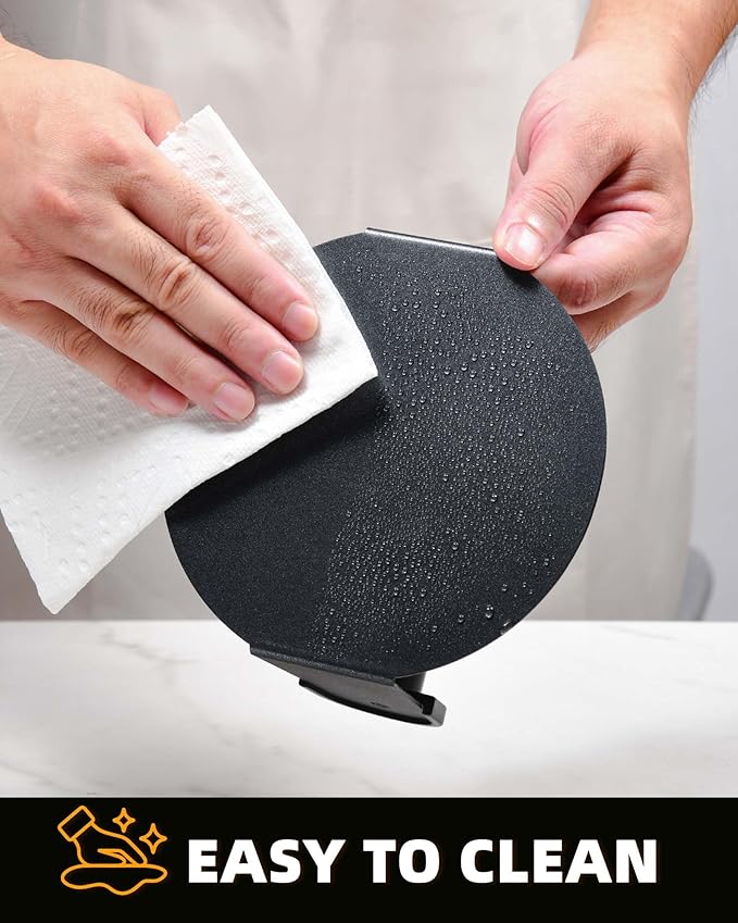 Bulado Burger Press, 6'' Round Burger Smasher for Griddle with Heat-Resistant Handle, Teflon-Coated Iron Non-Stick Hamburger Smasher Tool for Flat Top Griddle, Grill, BBQ, Cooking, Gift Package
