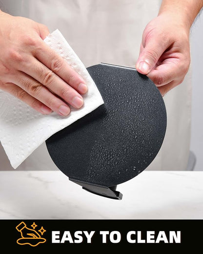 Bulado Burger Press, 6'' Round Burger Smasher for Griddle with Heat-Resistant Handle, Teflon-Coated Iron Non-Stick Hamburger Smasher Tool for Flat Top Griddle, Grill, BBQ, Cooking, Gift Package