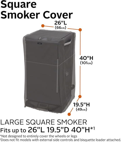 Classic Accessories Ravenna Water-Resistant 26 Inch Square Smoker Grill Cover