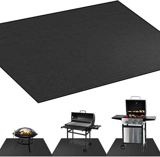 Under Grill Mat, 48×30 inch BBQ Floor mats, Pellet Stove Hearth Pad Fire Proof Mat Fire Pit Grill Fire Resistant, Water Resistant, Oil Proof, Protect The Deck, Patio, Lawn from Exploding Embers