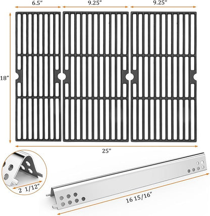 Hisencn Grill Parts for Charbroil Performance 463342119 463347017 4 Burner Grill, 18 x 25 inches Cooking Grates, G470-0004-W1A Heat Plates, for Char Broil 463335517, 463347418
