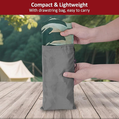 6ft 72in Picnic Table and Bench Cover, 3 Pack, RV Serenity | Drawstring Bag, Waterproof Windproof, Elastic Fitted Edges Tablecloth, for Rectangle Table & Seat, Camping Essentials RV Gear
