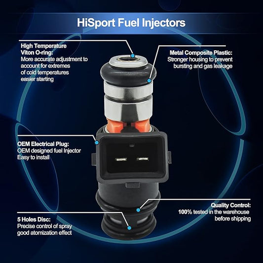 HiSport IWP022 1PC Fuel Injector 5 Holes Compatible with Volkswagen EuroVan 1997 1999 2000 V6 2.8L Compatible with Volkswagen Golf Jetta 1999-2001 V6 2.8L 021906032D
