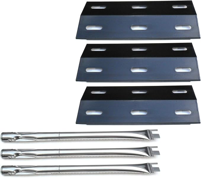 Parts Kit DG102 Replacement for Ducane Gas Barbecue Grill 30400040,3200,3400 Grill Burners & Heat Plates (Stainless Steel Burner + Porcelain Steel Heat Plate)