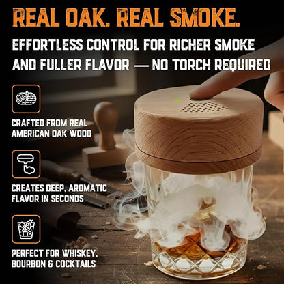 Old Fashioned Smoker Kit - Electric Cocktail Smoker Bundle with Syrup, Amarena Cherries, Orange Garnish and 8 Wood Chip Flavors - Electric Whiskey Smoker Kit