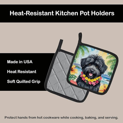 Caroline's Treasures Puli Luau Pair of Pot Holders Kitchen Heat Resistant Pot Holders Sets Oven Hot Pads for Cooking Baking BBQ, 7 1/2 x 7 1/2