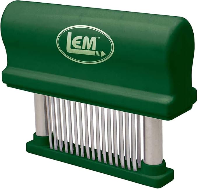 LEM Products Hand Held Tenderizer, 48 Blades, Stainless Steel and Plastic | Manual Meat Tenderizer Tool, Great for Meal and Cooking Prep, Sharp Stainless Steel Points Break Down Tough Sinew and Fibers
