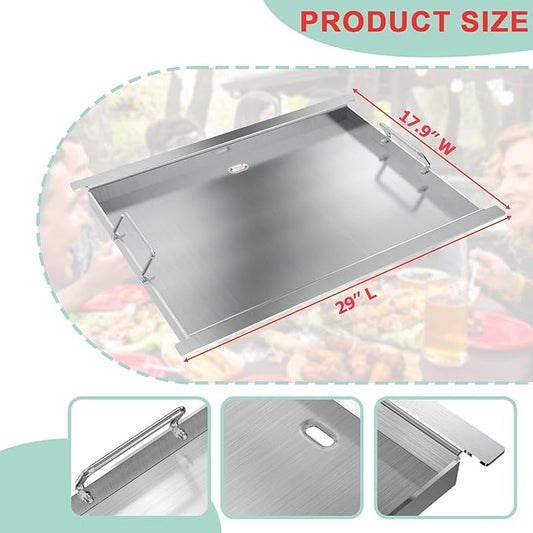 Full Size Griddle Insert for Blaze Grill 4/5 Burner Gas Grill Accessories,Flat Top Griddle Plate Replacement for BLZ-4LTE BLZ-5 Summerset Sizzler 32" & 40", RCS RJC32A, 29''L x 17.9''W Stainless Steel