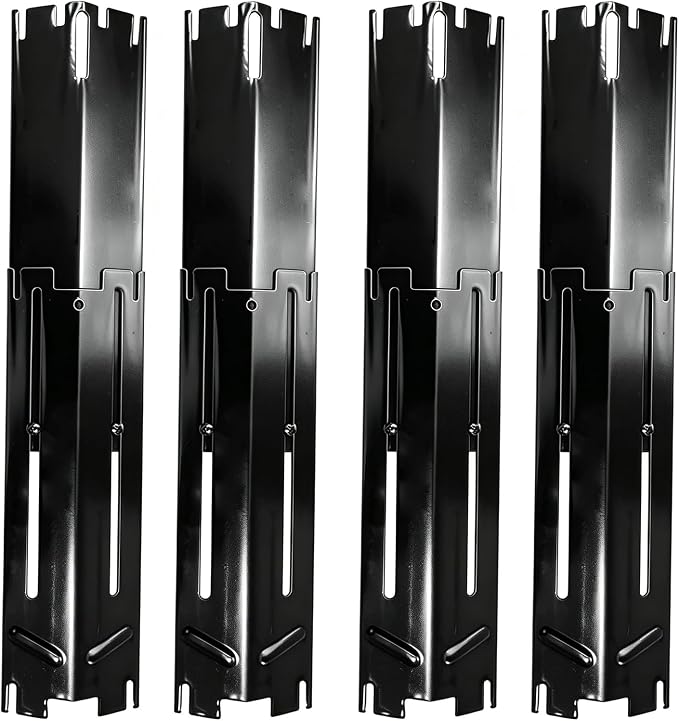 4-Pack Heavy-Duty Grill Heat Plate Replacements – Adjustable 11.5" to 21.5" Length, 3.25" Wide, Porcelain Steel Burner Covers, Heat Tents, Flavorizer Bars, and Flame Tamers for Gas Grills