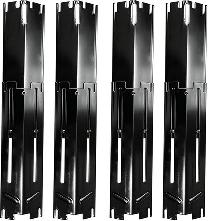 4-Pack Heavy-Duty Grill Heat Plate Replacements – Adjustable 11.5" to 21.5" Length, 3.25" Wide, Porcelain Steel Burner Covers, Heat Tents, Flavorizer Bars, and Flame Tamers for Gas Grills