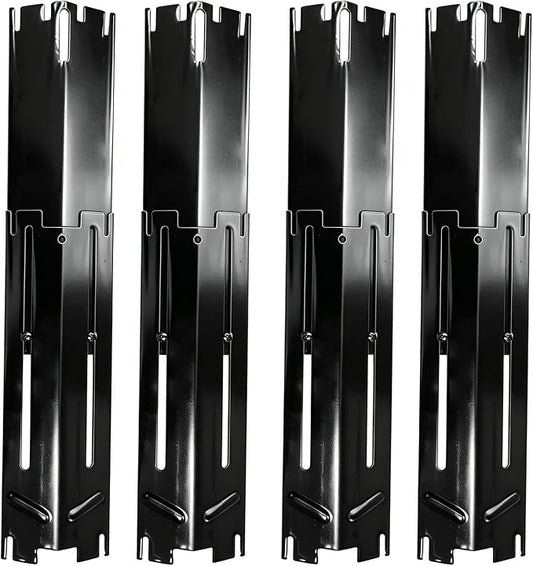 4-Pack Heavy-Duty Grill Heat Plate Replacements – Adjustable 11.5" to 21.5" Length, 3.25" Wide, Porcelain Steel Burner Covers, Heat Tents, Flavorizer Bars, and Flame Tamers for Gas Grills