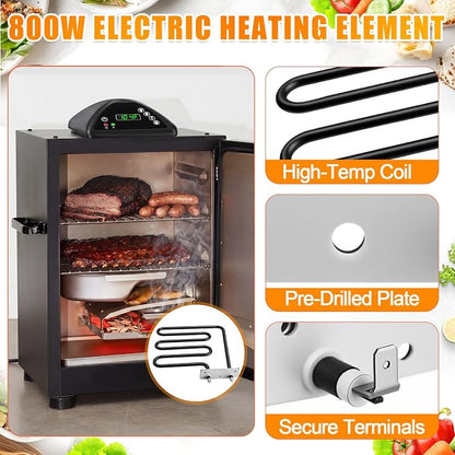 Fumete 9907160014 9907120011 Smoker Replacement Kit, Compatible with Masterbuilt Mb20071117 30 Inch Electric Smokers, Digital Control Panel with 120v 800w Heating Element Set