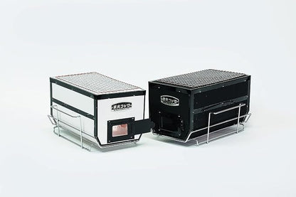 Japanese BBQ Charcoal Grill - Shichirin, Konro, Hibachi, Tabletop Barbecue - White - Made in Japan - 6.3 x 11.8 in