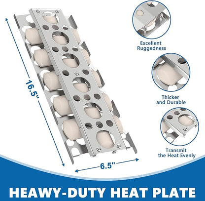 SafBbcue Grill Briquettes Tray Replacement Parts Kit for Tray for RCS 26” 32” 40” Grill, Heat Plate and Grill Burner for RJC26A RJC32A RJC32AL RJC40A RJC011P RJC009P, 4 Pack