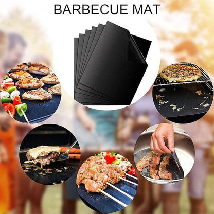 Grill Mat 6 Sets (15.7'' x 11.8'' x 0.08''), Black