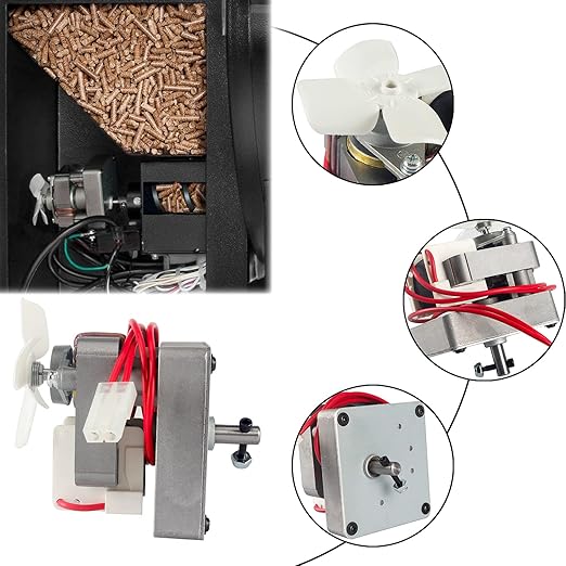 Auger Motor, Grill Induction Fan, Fire Burn Pot, and Hot Rod Ignitor Kit, with Screws and Fuse Compatible with Pit Boss and Traeger Wood Pellet Grill Smokes