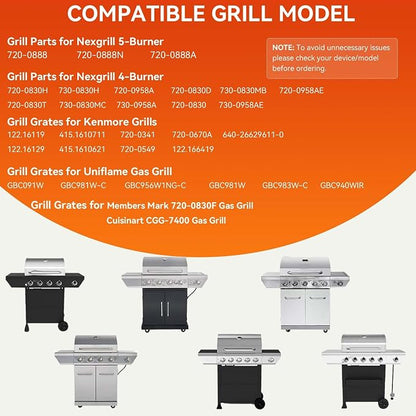 17 Inch Grill Grates for Home Depot Nexgrill 720-0830H 720-0830D 720-0783E 720-0783C 720-0888N 4-Burner Gas Grill - Stainless Steel BBQ Grill Grate Replacement Parts for Outdoor Grill, 2 Pack