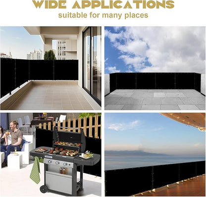 Heat Shield Behind Grill 3.2'x6' Heat Shield Mat for Wall, Heavy Duty Grill Fireproof Cover and Screen Protector Thermal Barrier Pad with Hanging Holes for Outdoor Deck Fence, Black (3.2X6FT)