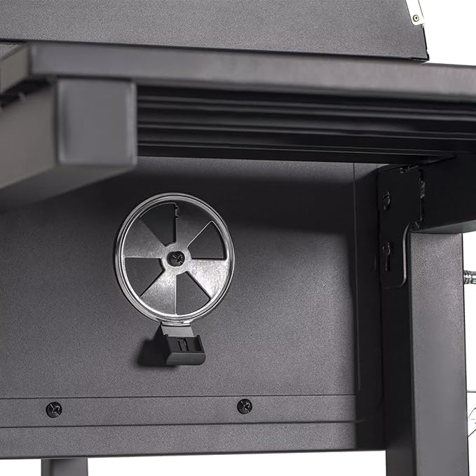 OLP8500CG Charcoal Outdoor Grill, 563 Square Inch Cooking Surface, With Thermometer and Warming Rack, Black with Chrome