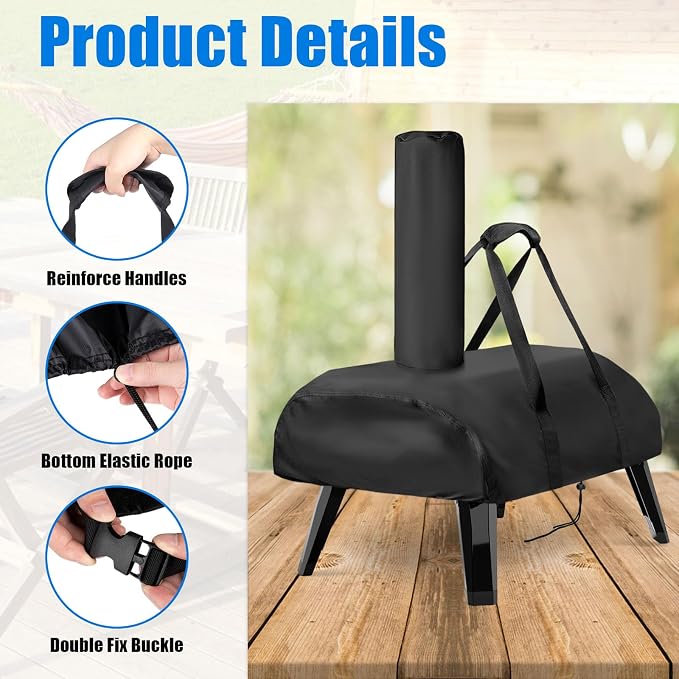 Pizza Oven Cover for Big Horn for Aidpiza 12" Wood Pellet Pizza Oven | Heavy Duty Outdoor Gas Pizza Grill Cover Accessories Waterproof Portable Carry Big Horn Pizza Ovens Cover