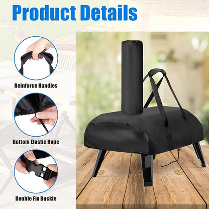 Pizza Oven Cover for Big Horn for Aidpiza 12" Wood Pellet Pizza Oven | Heavy Duty Outdoor Gas Pizza Grill Cover Accessories Waterproof Portable Carry Big Horn Pizza Ovens Cover