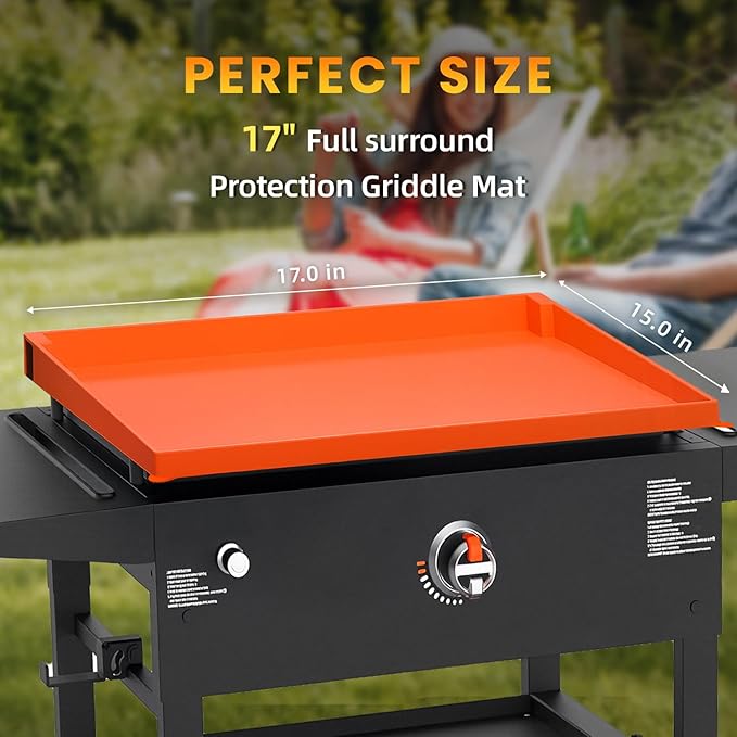 TAOMAND 17" Blackstone Silicone Griddle Cover and Blackstone Griddle Accessories | Comprehensive Protection | Thick & Durable | Reusable & Premium Food-Grade Silicone Grill Mat | from Dirt & Rust