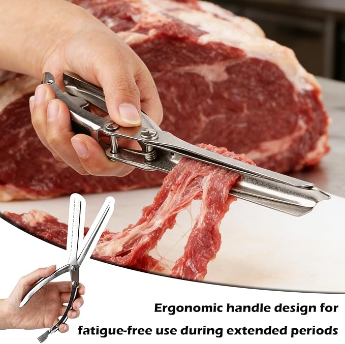1 Set Rib Membrane Removal Tool, Stainless Steel BBQ Rib Prep Tool with Ergonomic Design Non-Slip Grip for Effortless Removal, Dishwasher Grilling Accessories