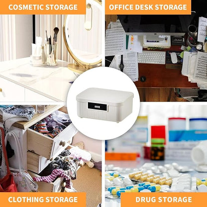 RUIAN Lockable Storage Container Bin, 4.2 Gallon Security Portable Combination Lock Plastic Box, Locked Security Box Suitable for Storing Important Items and Documents (Milk White)