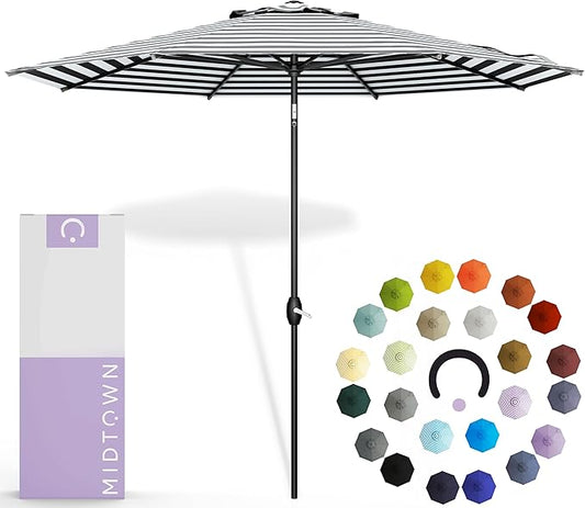 Midtown Umbrellas The Lean Patio Umbrella (Terylast Fabric - Zebra, 10 Foot)