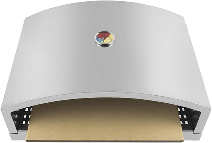 Open Faced Grill Pizza Oven for Gas or Charcoal Grill, Includes Ceramic Pizza Stone