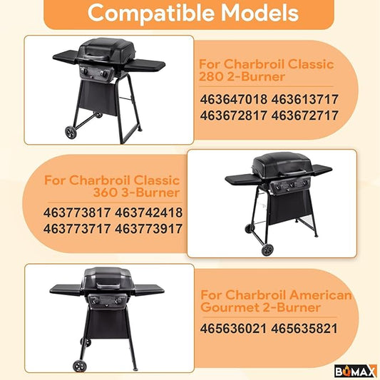 Grill Parts for Charbroil Classic 280 2-Burner Grill 463672817, 463672717, 463613717, 463647018, G320-0200-W1, G215-0203-W, Grill Burner & Heat Plates Kit for Charbroil Classic Replacement Parts