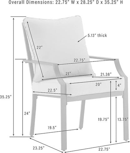 Crosley Furniture Otto 2-Piece Outdoor Chair Set, Dining Patio Chairs for Deck, Backyard, Matte Black with Gray Cushions
