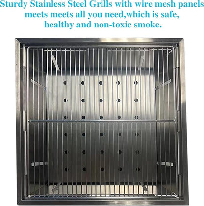 Portable Charcoal Grill for Camping, SEHOMY Foldable BBQ Grills Stainless Steel Smoker Barbecue Picnic Stove for Outdoor Cooking Camping Hiking Picnics Garden Travel Patio Backyard (M)