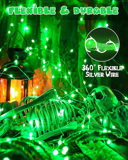 4 Pack 60 LED Fairy Lights Battery Operated with Timer, String Lights Green | 20 FT, Cuttable Copper Wire, Waterproof Battery Lights for Indoor Outdoor, Bedroom, Home DIY, Christmas Halloween Decorations