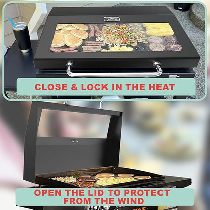 5856 Griddle Lid for Blackstone Omnivore 36" Griddle Cover 1554 2310, Upgrade Glass Griddle Cover 36 inch with Hood for Blackstone Omnivore 2212 2309 2322 Flat Top Grill Accessories(2024 Model)