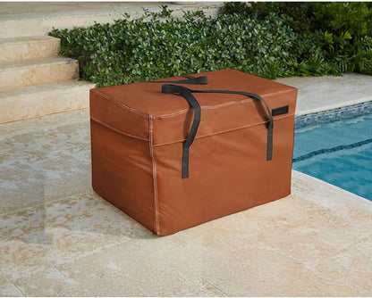 NettyPro Outdoor Patio Cushion Storage Bags 32 x 32 x 24 inch Water-Resistant Heavy Duty Small Storage Bag for Cushions, Brown