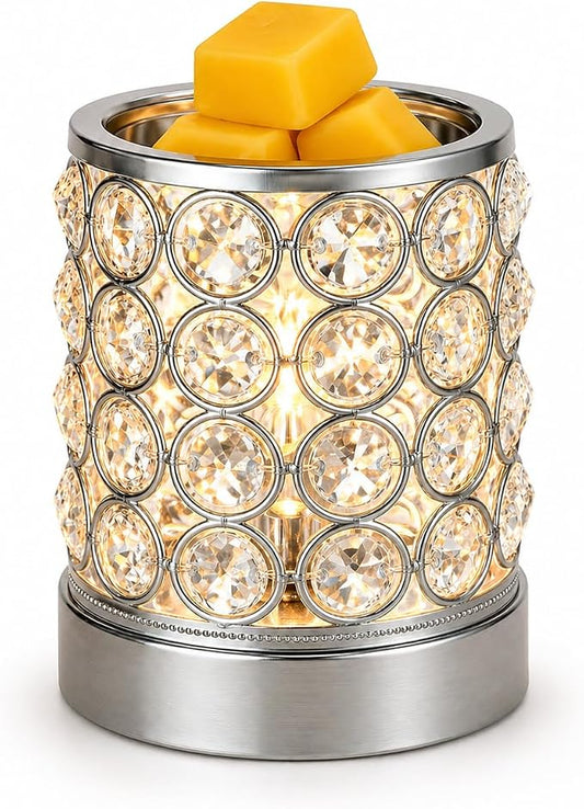 Leyoue Electric Crystal Wax Melt Warmer - Bulb Heating, Elegant Crystal Design, Quickly Melts Wax Blocks, Releases Long-Lasting Fragrance, Perfect Candle Wax Burner and Wax Warmer for Home Decor