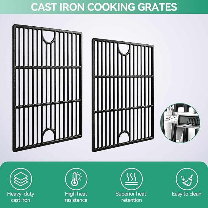 720-0888 Grill Grate Heat Tent Replacement Parts for Nexgrill 5 Burner 720-0888N, 4 Burner 720-0830H, 13 x 17 Cast Iron Cooking Grates, Porcelain Steel Heat Plate Shield for Home Depot Next Grill
