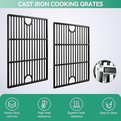 720-0888 Grill Grate Heat Tent Replacement Parts for Nexgrill 5 Burner 720-0888N, 4 Burner 720-0830H, 13 x 17 Cast Iron Cooking Grates, Porcelain Steel Heat Plate Shield for Home Depot Next Grill