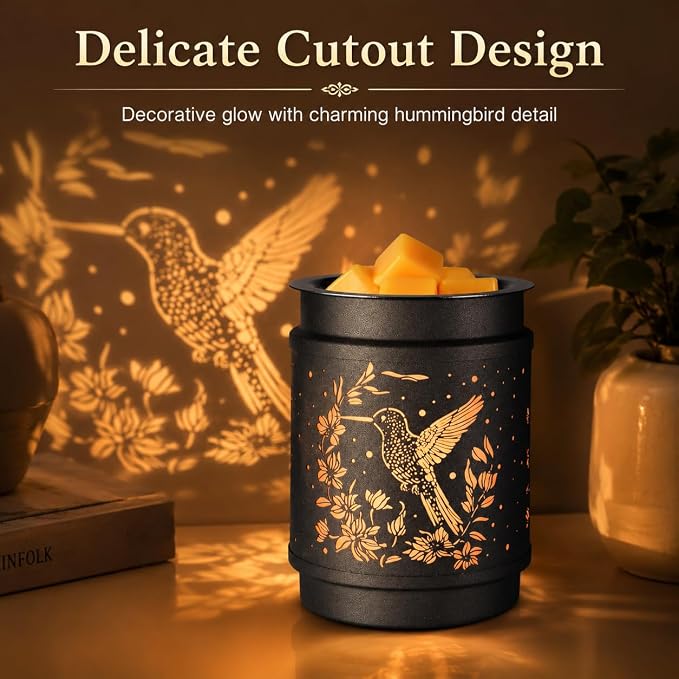 kobodon Wax Melt Warmer Hummingbird Metal Wax Warmer for Scented Wax | Electric Fragrance Candle Oil Burner 2 in 1 Wax Melts as Gifts for Moms Grandma Women Girls