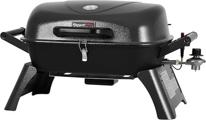 Royal Gourmet GT2006 Portable Tabletop Gas Grill, 12,000 BTU Output for Outdoor Camping, Foldable Legs, Piezo Ignition, Built-in Thermometer, for Tailgates and Camping Trips, Dark Gray