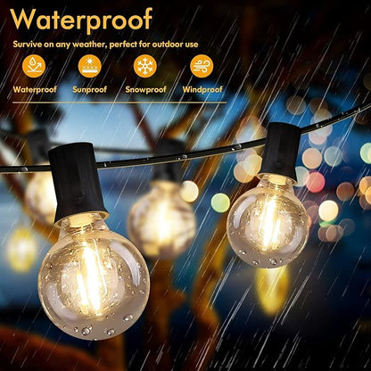 Brightever Outdoor String Light 150FT, Waterproof Dimmable Patio Lights with 75 G40 Globes, Shatterproof Connectable Outside Hanging Light for Backyard Porch