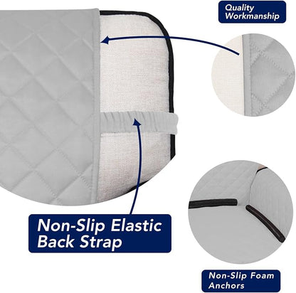 PureFit Reversible Quilted Couch Covers for Dogs Loveseat Sofa Cover 54" | Light Gray/Light Gray, Water Resistant Couch Protector, Washable Pet Couch Cover with Non Slip and Elastic Straps For Kids