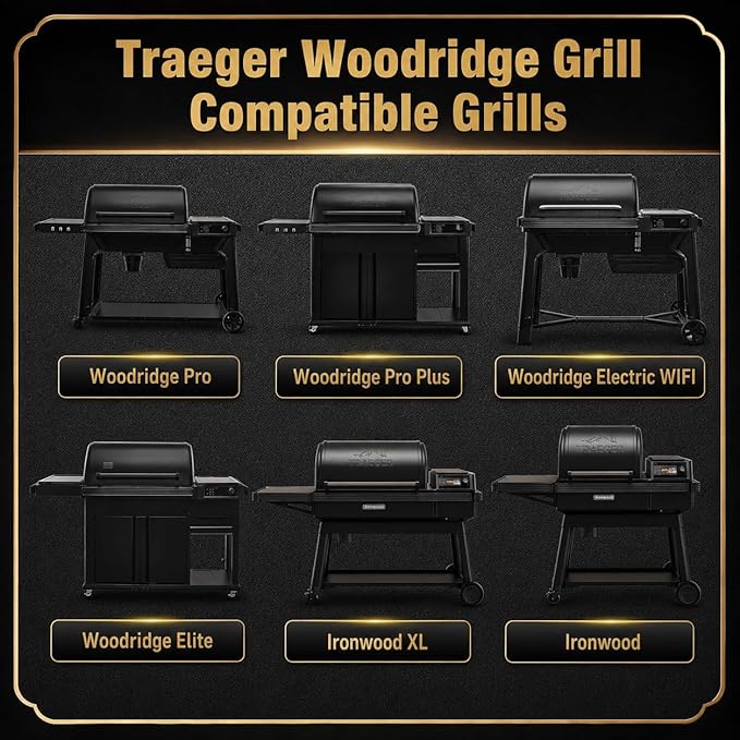 QuliMetal Foldable Side Shelf for Traeger Woodridge, Woodridge Pro and Woodridge Elite, 23.62" Grill Side Table, BBQ Prep Shelf Accessory, Quality Steel Side Shelf