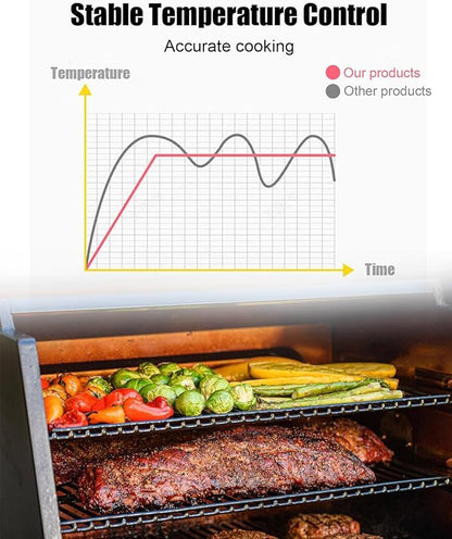 1400W Electric Heating Element Replacement 9907150014 compatible with Masterbuilt 20073017 20073716 20072817 20072917, Electric Smoker Grill Heating Element with Adjustable Thermostat Controller