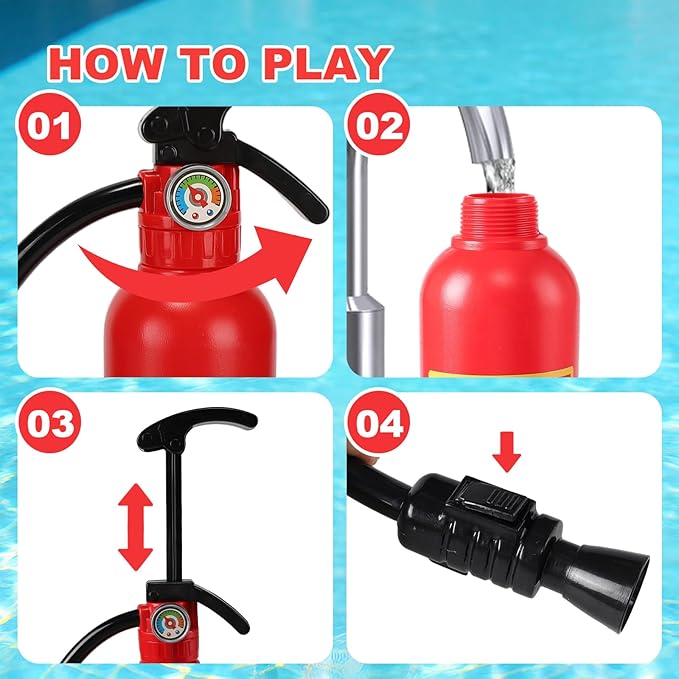 Water Gun for Kids, 2 Pack Fire Extinguisher Water Squirt Toys, 550CC Super Range Summer Gift for Swimming Pool Beach Outdoor Water Fighting Play, Halloween Cosplay Props for Boys Girls Children